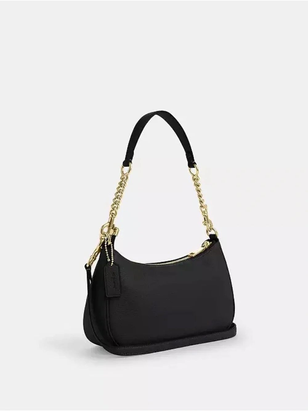 Coach Teri Black Pebbled Leather Shoulder Bag with Gold Hardware